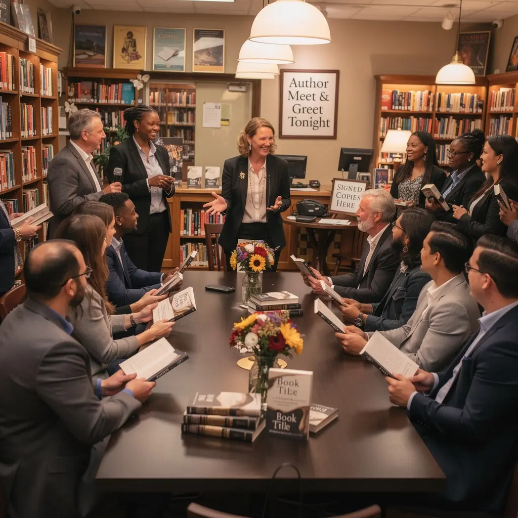 A cozy reading nook filled with colorful bookshelves and comfortable seating.